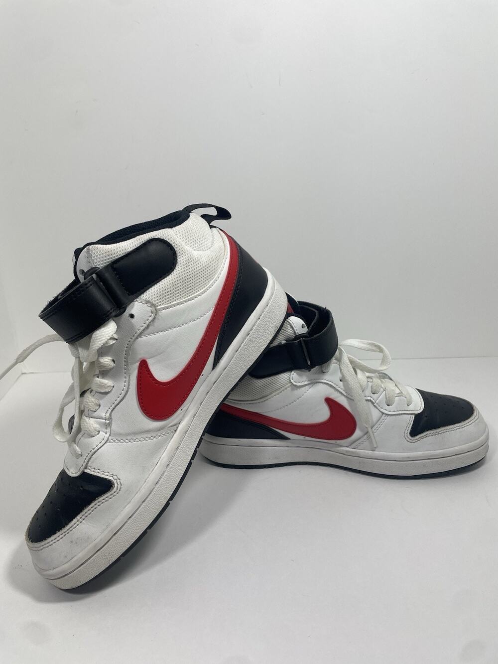 5.5 Youth Nike Court Borough Mid 2 CD7782 110 White/Red/Black High tops